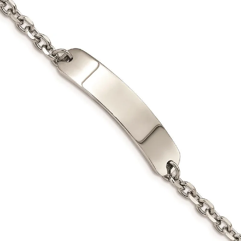 Trendy Men’s Beaded Bracelet-Stainless Steel Polished Cable Chain 8in ID Bracelet