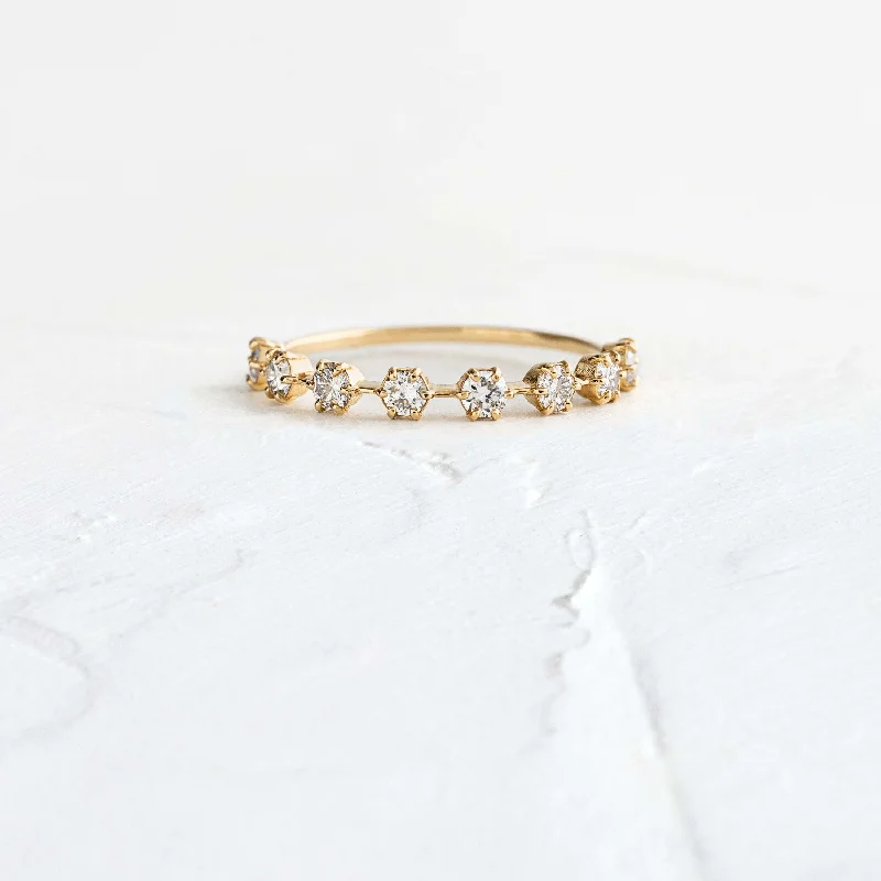 Simple Wedding Ring-Diamond Distance Band - In Stock