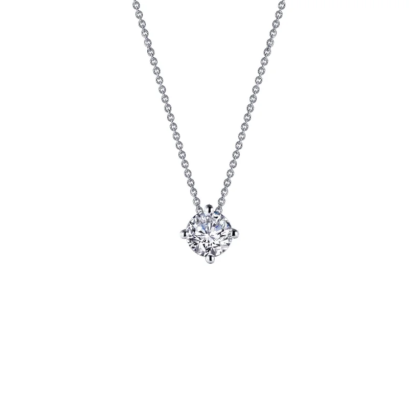 Chic Necklace for Women-Lafonn Simulated Diamond 0.85ct East West Prong Solitaire Necklace N0173CLP