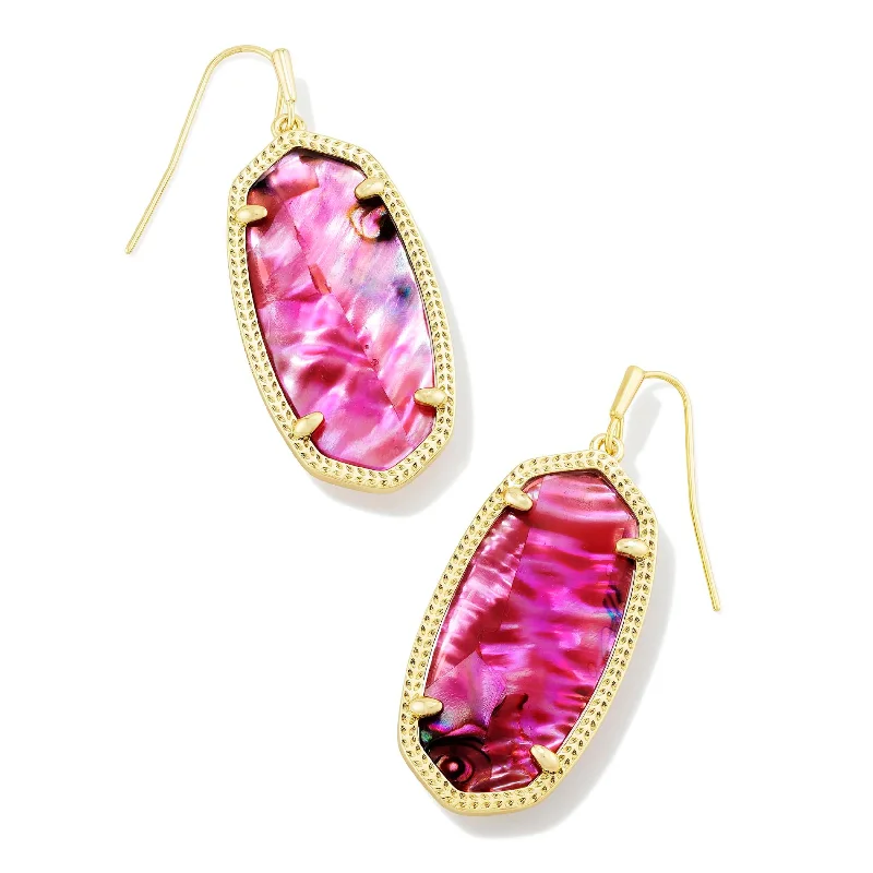 Elegant Pearl Stud Earrings-Kendra Scott | Elle Gold Drop Earrings in Light Burgundy Illusion