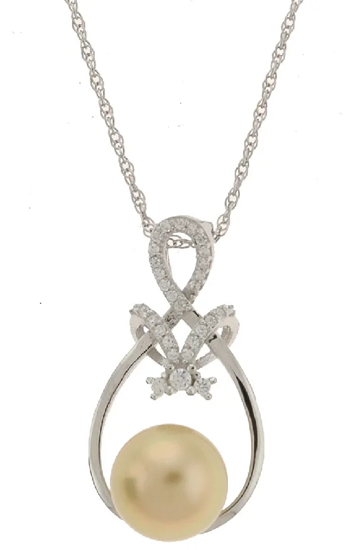 Casual Necklace for Women-Tear Drop South Seas Pearl Necklace (SKU: 192637)