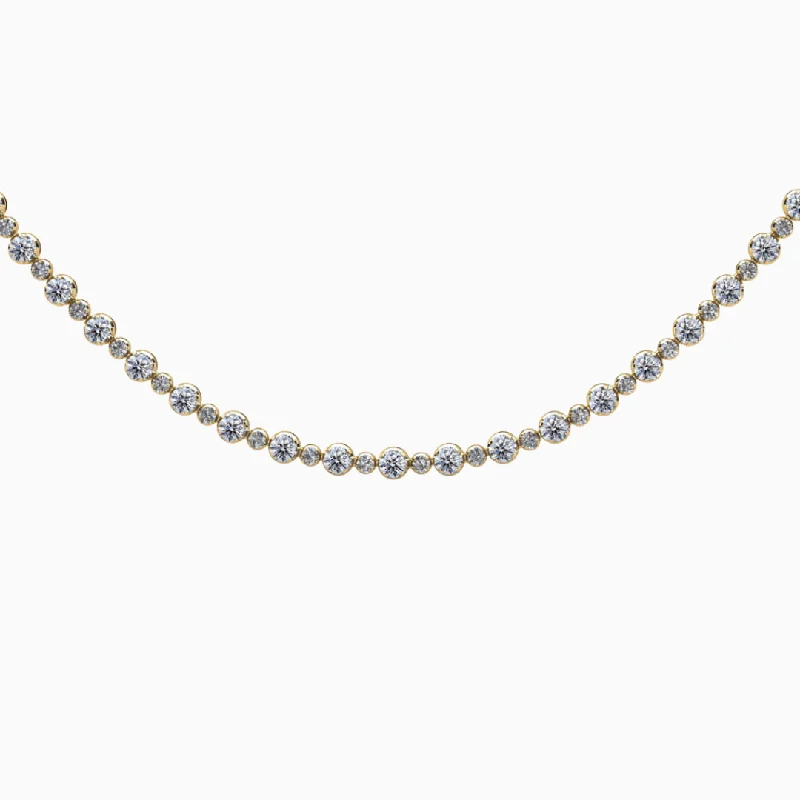 Handmade Silver Necklace-Alternating Diamonds Tennis Necklace