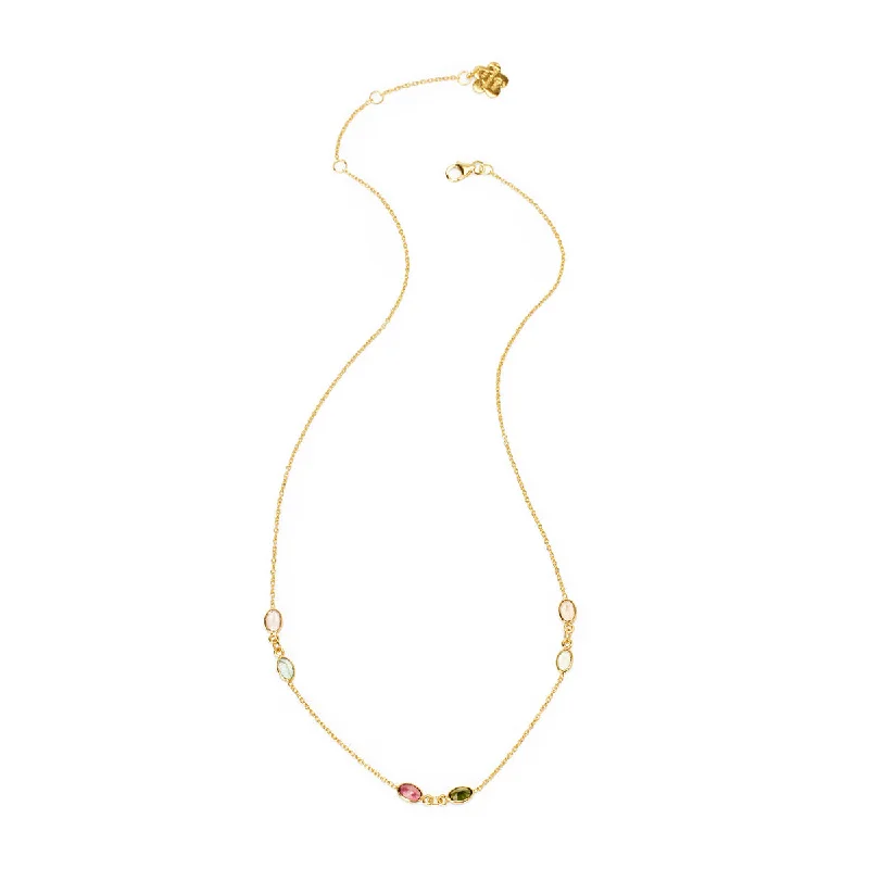 Classic Layered Necklace-Waning Moon Tourmaline Necklace