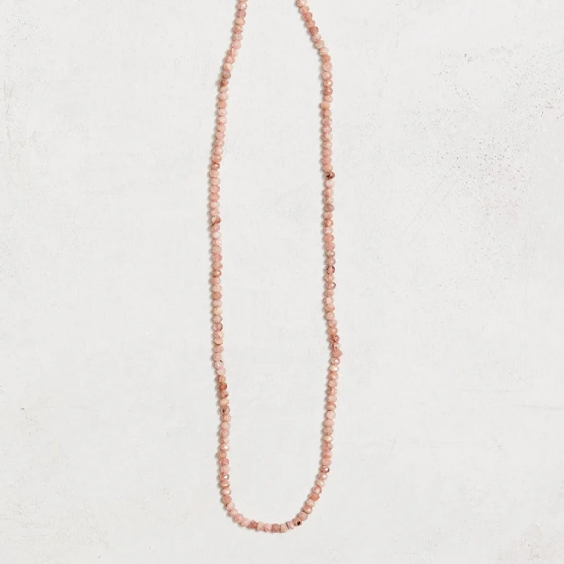 Double Chain Necklace-Rhodochrosite Necklace