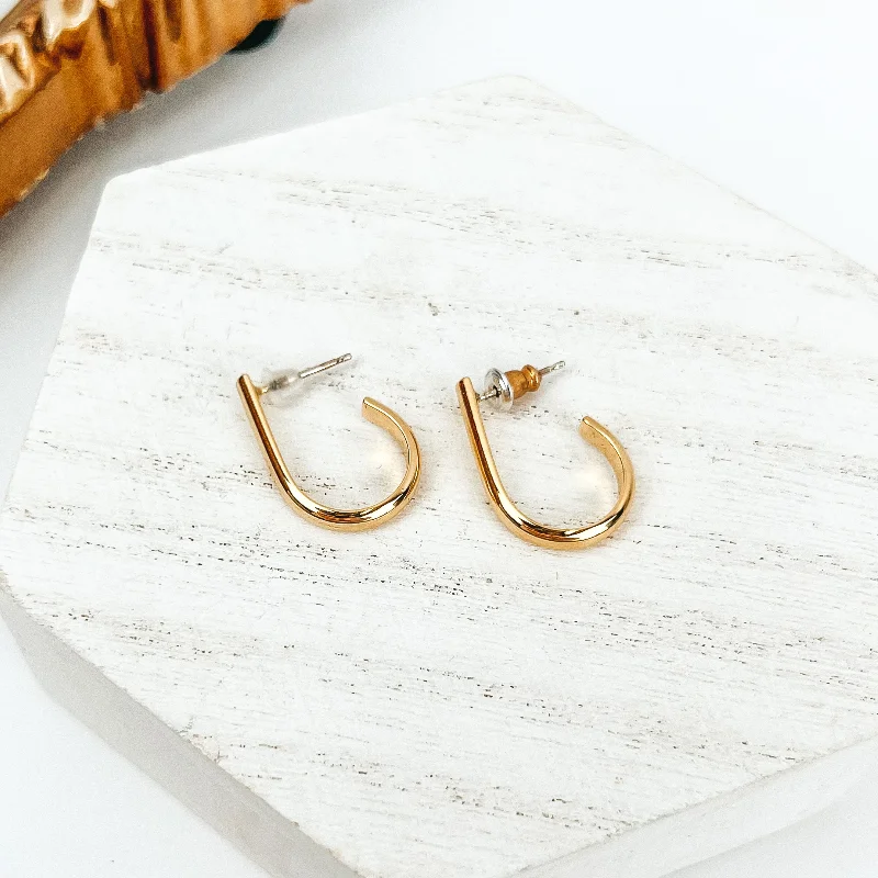 Chic Dangle Earrings-Hoop Earrings in Gold Tone