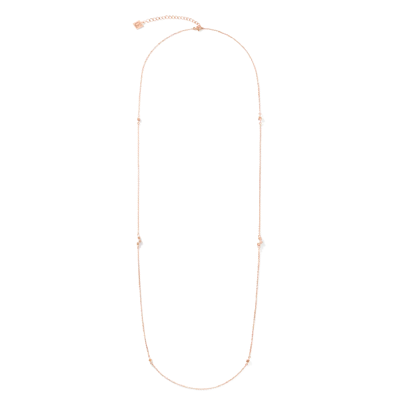 Dainty Gold Necklace-Necklace Dancing GeoCUBE® small chain long stainless steel rose gold