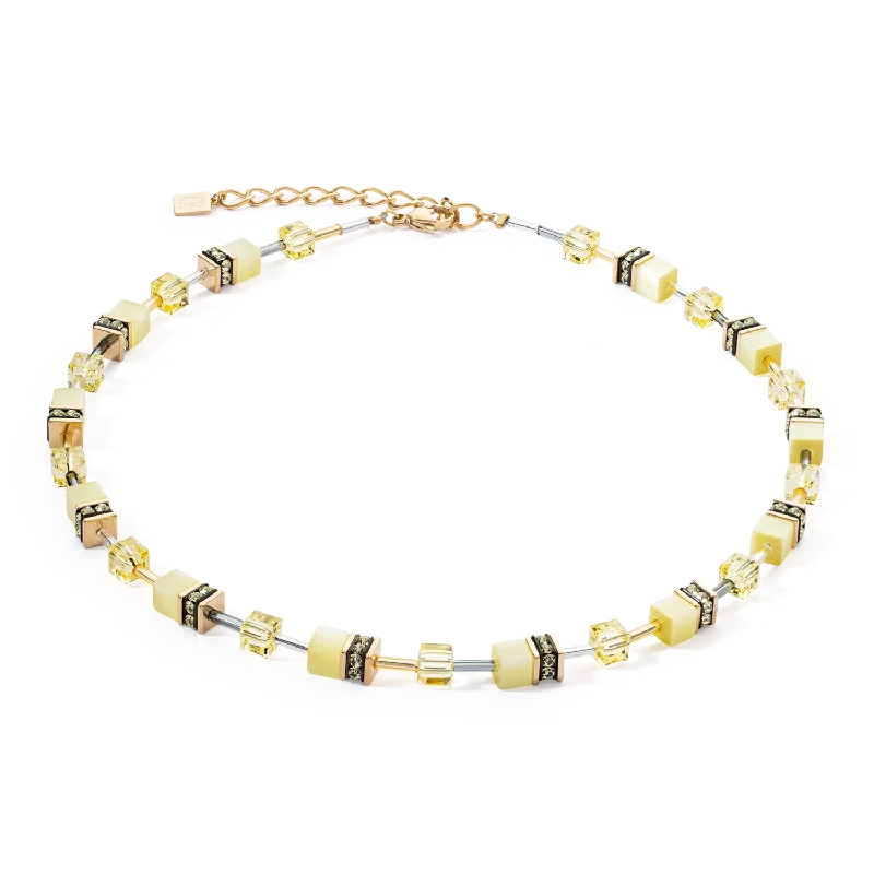 Modern Wedding Necklace-GeoCUBE® Iconic Mono Gold necklace yellow