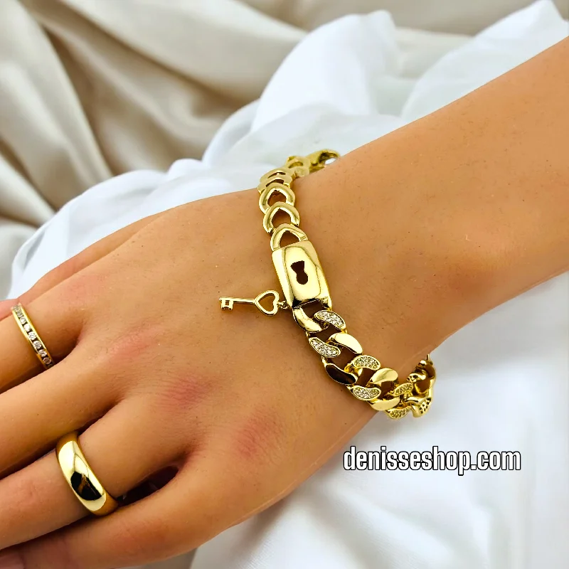 Elegant Adjustable Bracelet-14K / LOCK AND KEY  BRACELET  BR512